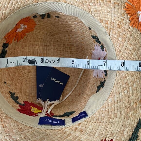 Hat Attack Charlotte Embroidered Floral Sunhat UPF 50+ Fringe Adjustable main image 14